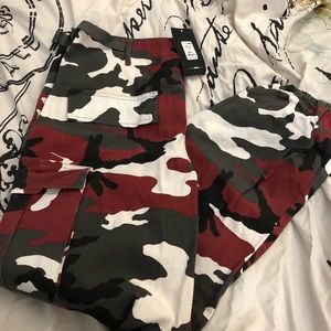 red camo pants fashion nova